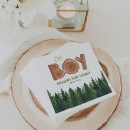 Rustic Boy Woodland Baby Shower Pappersservett