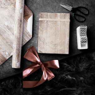 Rustic Branding Copper Wood Grain on White Presentpapper