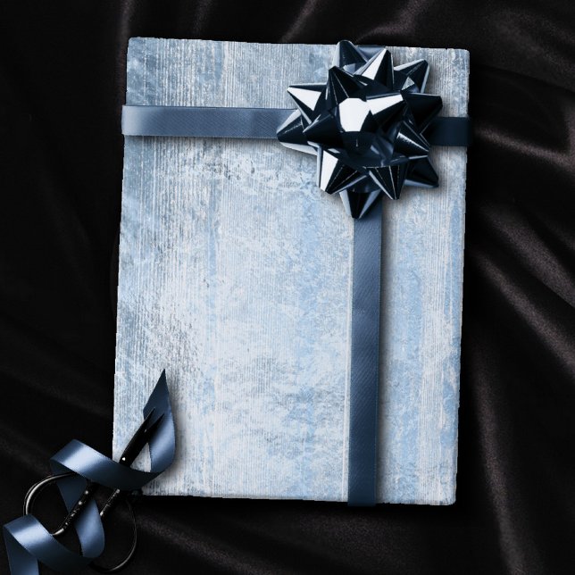 Rustic Branding | Dusty Blue Silver Wood Plank Presentpapper (Skapare uppladdad)