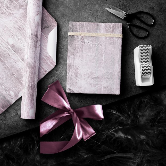 Rustic Branding | Dusty Rosa ros Wood Plank Presentpapper (Skapare uppladdad)
