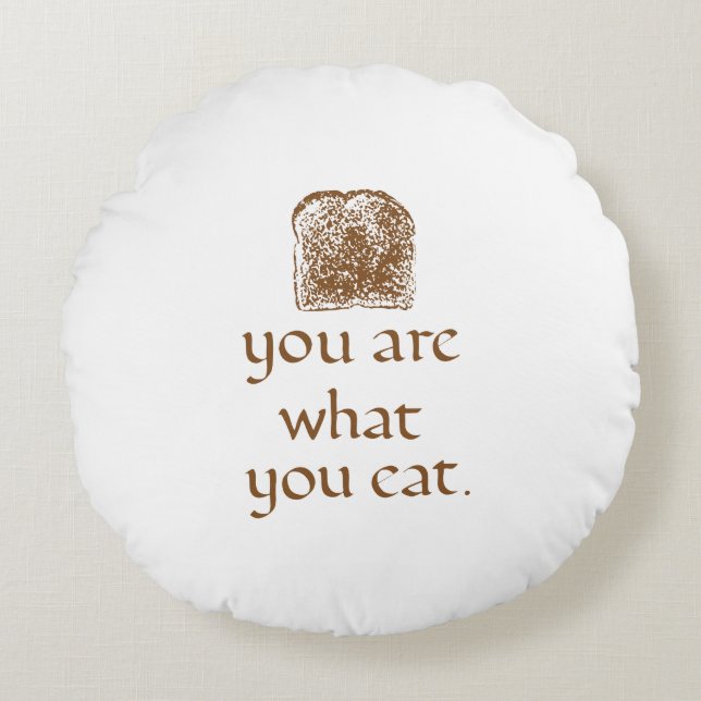 Rustic Bread & Handwritten Text Round Pillow Rund Kudde (Framsidan)