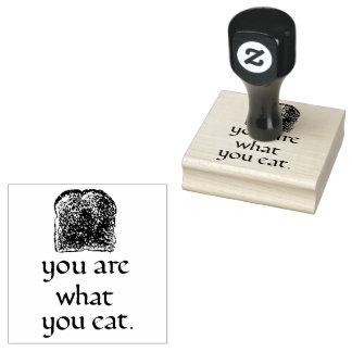 Rustic Bread & Handwritten Text Rubber Stamp Stämpel