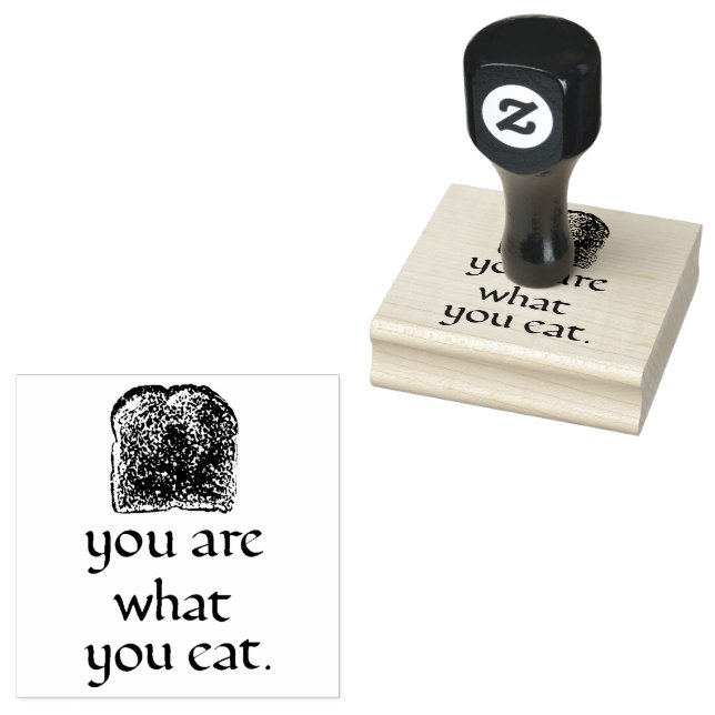 Rustic Bread & Handwritten Text Rubber Stamp Stämpel (Stämplad)