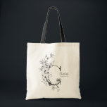 Rustic Brev C Trendig Farmhouse monogramme  Tygkasse<br><div class="desc">Trendig Farmhouse rustic Brev C monogrammad Tote Bag</div>