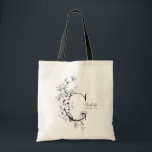 Rustic Brev C Trendig Farmhouse monogramme  Tygkasse<br><div class="desc">Trendig Farmhouse rustic Brev C monogrammad Tote Bag</div>
