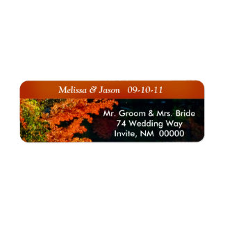Rustic Bride Groom Fall Foliage Wedding bjudande i Returadress Etikett