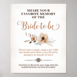 Rustic Bride som minnesspelssignatur Poster