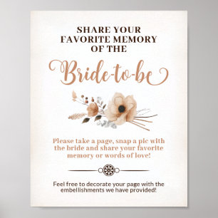 Rustic Bride som minnesspelssignatur Poster