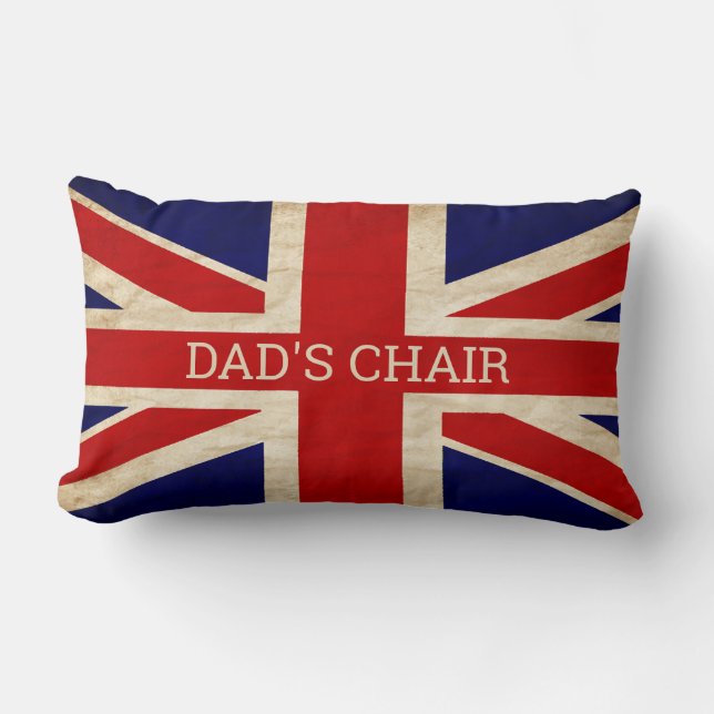 RUSTIC BRITISH Flagga PAPPA CHAIR Lumbar Pillow Lumbarkudde (Framsida)