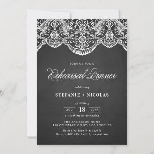 Rustic Brocade Snöre Rehearsal Dinner-inbjudan Inbjudningar