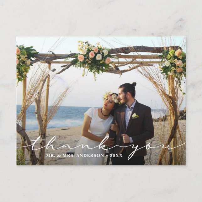 Rustic Bröllop 2 Photo Tack Vykort (Framsida)