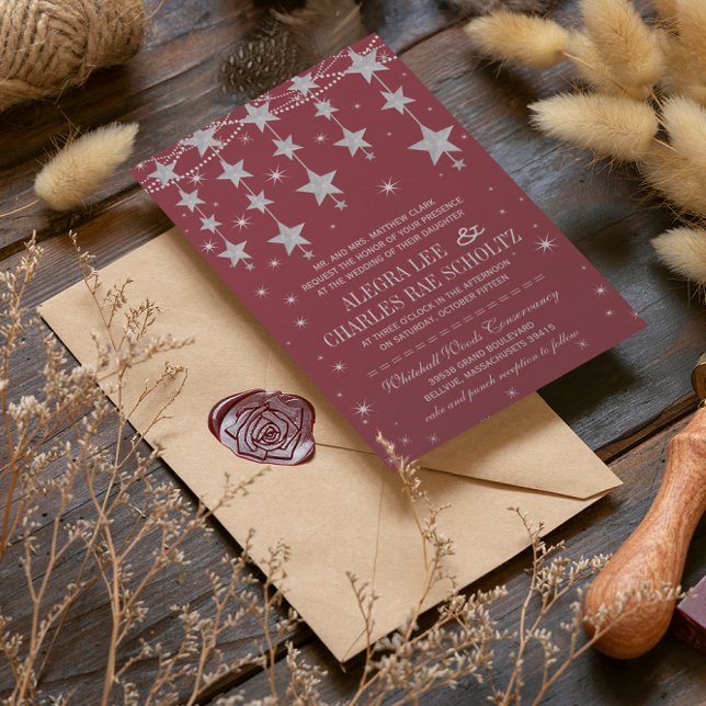 Rustic Bröllop alla Färg under stjärnor Inbjudningar (Skapare uppladdad)