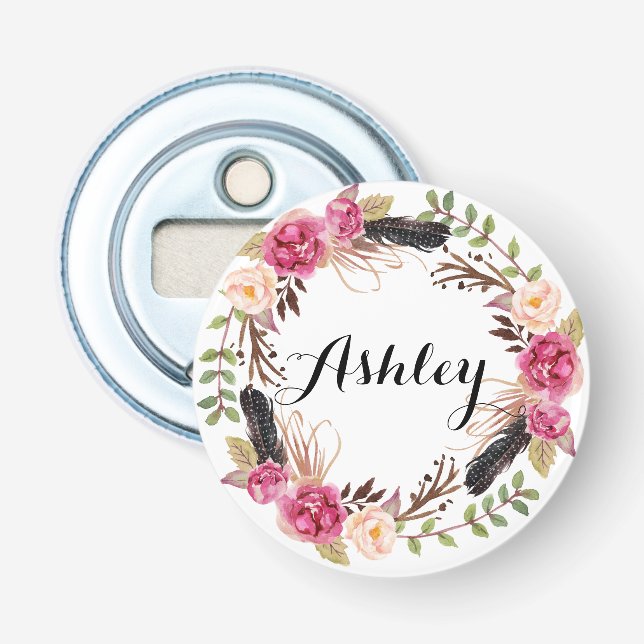 Rustic Bröllop Bridesmaid Gift Boho Bröllopsfest Flasköppnare (Framsidan)