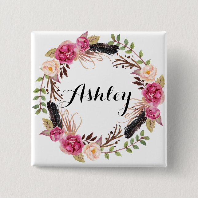 Rustic Bröllop Bridesmaid Gift Boho Bröllopsfest Knapp (Framsida)