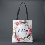 Rustic Bröllop Bridesmaid Gift Boho Bröllopsfest Tygkasse<br><div class="desc">Rustic Bröllop Bridesmaid Gift Boho Bröllopsfest Tote Bag</div>