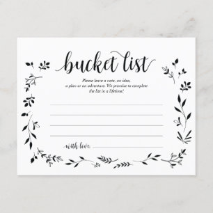 Rustic Bröllop bucket-listkort, Advice-kort Inbjudningar