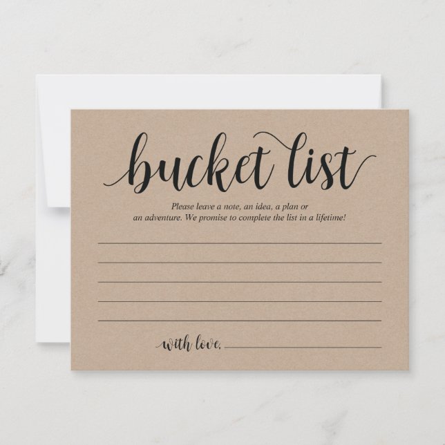 Rustic Bröllop bucket-listkort, Advice-kort Inbjudningar (Framsida)