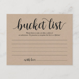 Rustic Bröllop bucket-listkort, Advice-kort Inbjudningar