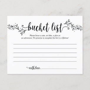 Rustic Bröllop bucket-listkort, Advice-kort Inbjudningar