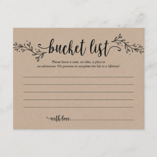 Rustic Bröllop bucket-listkort, Advice-kort Inbjudningar