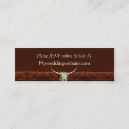 Rustic Bröllop Bull Skull Mini Visitkort