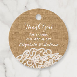 Rustic Bröllop Burlap Snöre Tack Gåvor Etiketter