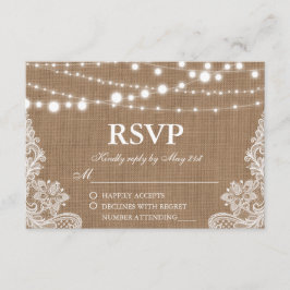 Rustic Bröllop Burlap String Ljus Snöre OSA kort