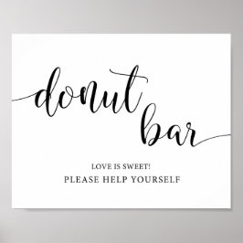 Rustic Bröllop Donut Pub Sign Poster