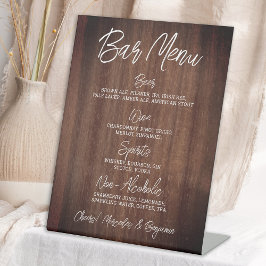 Rustic Bröllop Drink Menu Personlig Pub