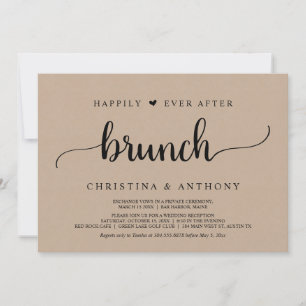 Rustic Bröllop Elopement lyckligtvis allt efter Br Inbjudningar