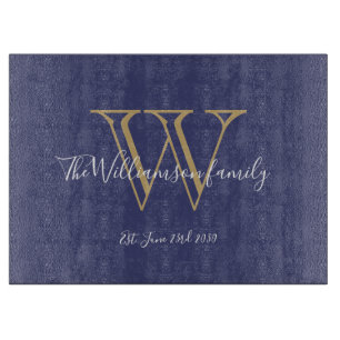 Rustic Bröllop Gift Monogram Initial + Namn Blue