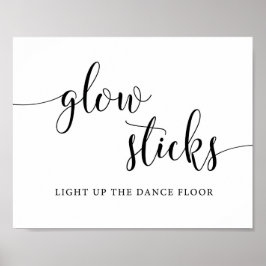 Rustic Bröllop Glow Stick Off Sign Poster