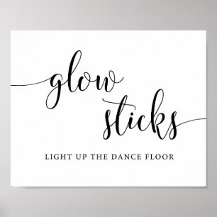 Rustic Bröllop Glow Stick Off Sign Poster