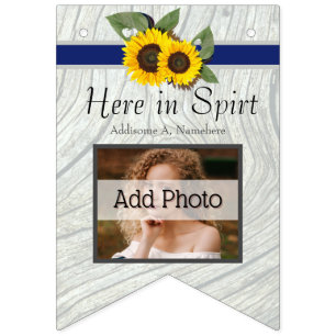 Rustic Bröllop Golden SolroBlue Grått Wood Vimplar