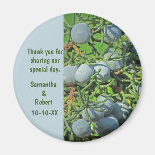 Rustic Bröllop Gräs Träd Berries Guest Tack Magnet