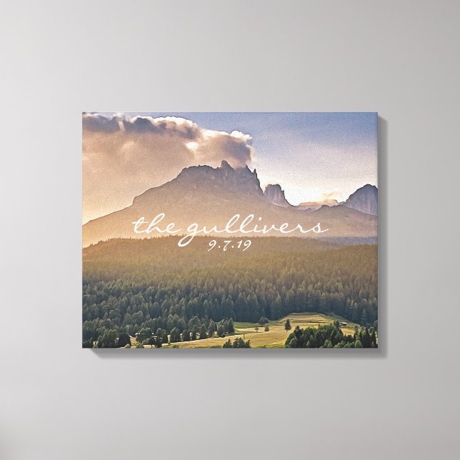 Rustic Bröllop Guest Namnteckning Bok Alternative Canvastryck (Framsida)