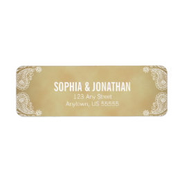 Rustic Bröllop I Hand plockade Paisley Returadress Returadress Etikett