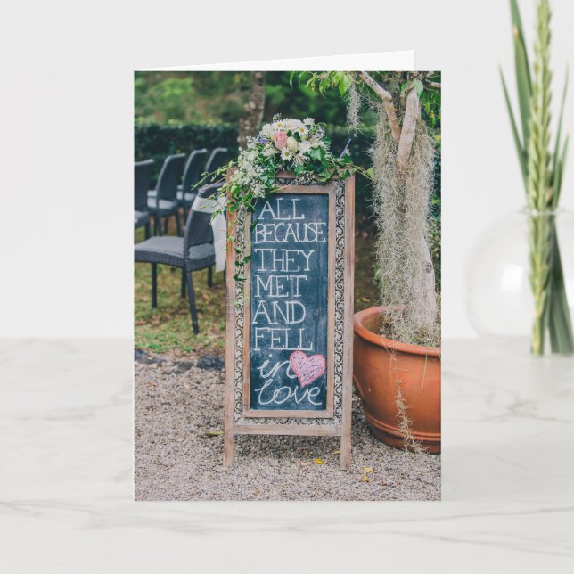 Rustic Bröllop Lifestyle-kortet med inbyggda hälsn Kort (Framsida)