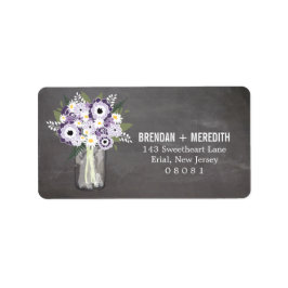 Rustic Bröllop Mason Burk och Blommigt Adressetikett