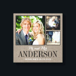 Rustic Bröllop Monogram Photo Collage Canvas<br><div class="desc">Lägg till tre av dina favoritfoton i bröllop för att skapa ett vackert, unikt fotokollage på arbetsyteutskrift. Anpassa designen med namn monogram och bröllop-datum eller annan anpassningsbar. Klicka på Anpassa om du vill flytta foton eller ändra text typsnitt och färg om du vill skapa en unik design av ett slag....</div>
