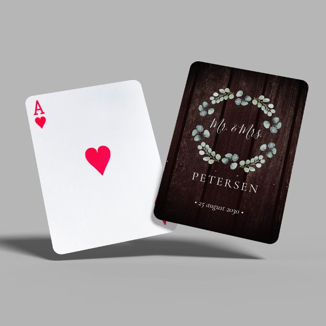 Rustic bröllop Mr och namn personlig Casinokort (Skapare uppladdad)