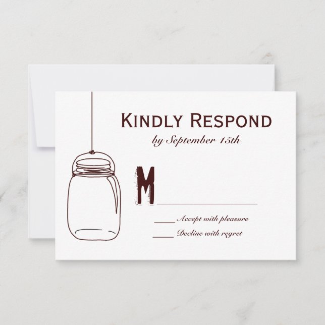 Rustic Bröllop OSA Card Land Mason Burk (Framsida)