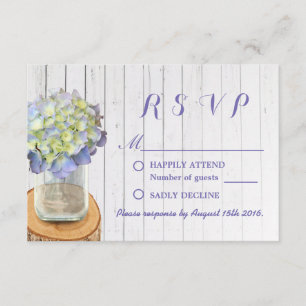 Rustic Bröllop OSA Mason Burk & Hydrangea Kort