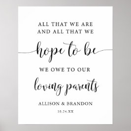Rustic Bröllop Parents Bröllop Gift Poster