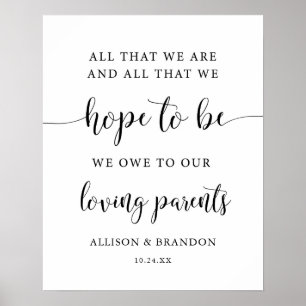 Rustic Bröllop Parents Bröllop Gift Poster