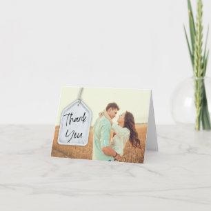 Rustic Bröllop Photo Blank Inside Folded Tack Kort