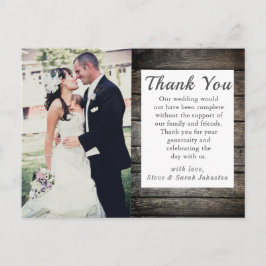 Rustic Bröllop Photo Tack Vykort