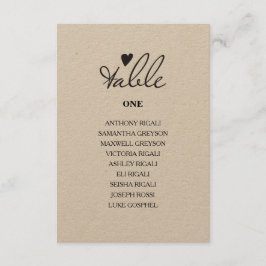 Rustic Bröllop-planen för säten i Bord Inbjudningar