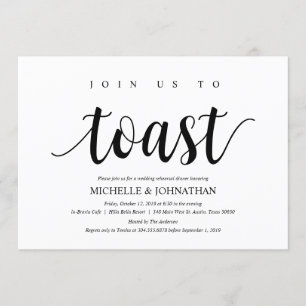 Rustic Bröllop Rehearsal Dinner, Black and White Inbjudningar