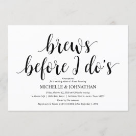 Rustic Bröllop Rehearsal Dinner, Black and White Inbjudningar